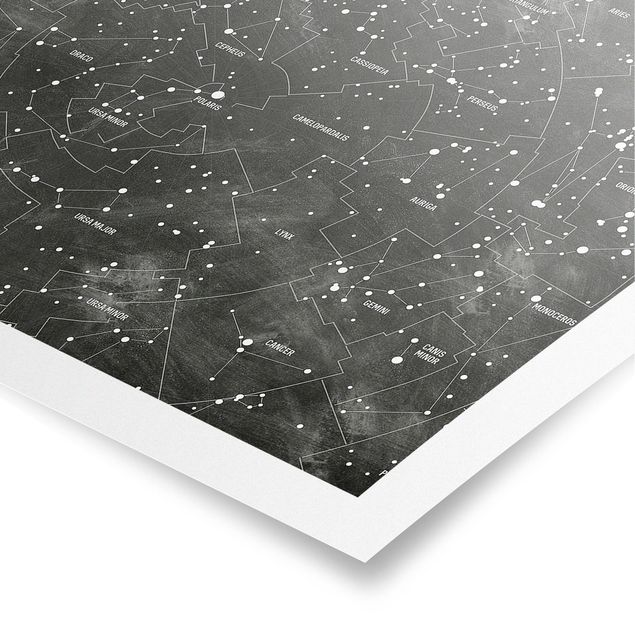 Plakaty czarno białe Karta obrazu gwiazdy Optyka tablicowa
