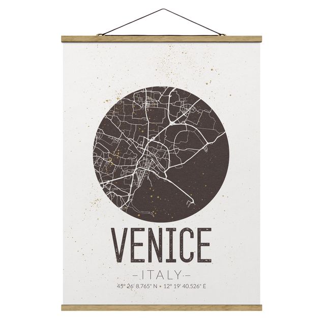 Obrazy powiedzenia Mapa miasta Wenecja - Retro
