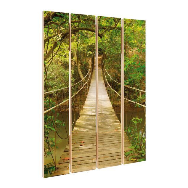 Obraz z drewna - Mostek dżungli