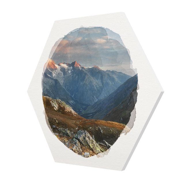Obrazy krajobraz Akwarele - Col de Fenêtre Szwajcaria