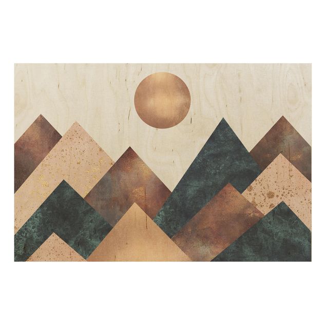 Obrazy Geometryczne góry brązowy
