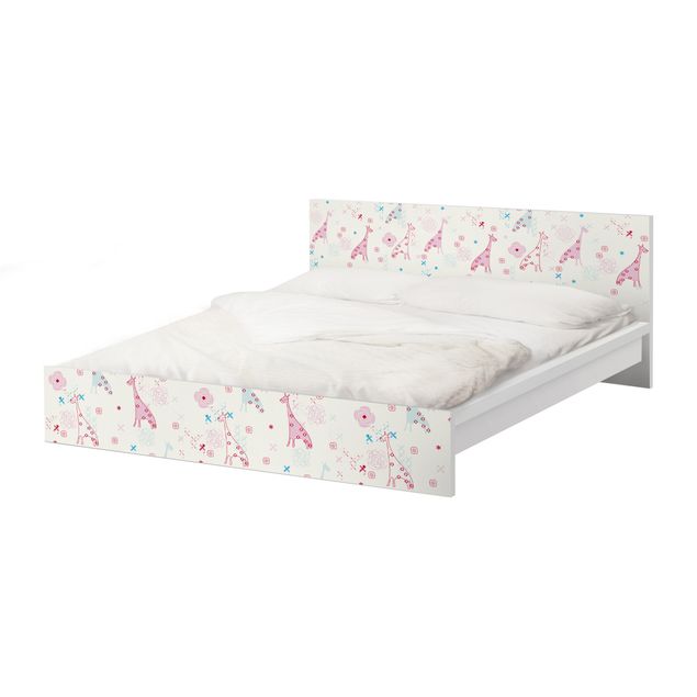 Okleina meblowa IKEA - Malm łóżko 140x200cm - Marząca żyrafa