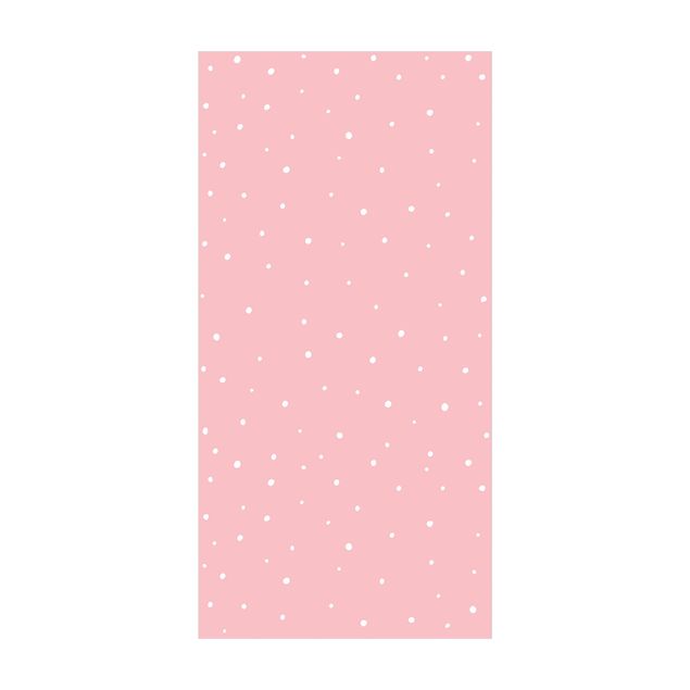 dywan nowoczesny Narysowane małe kropki na pastelowym różu