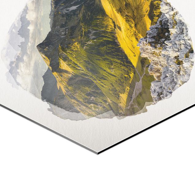 Rainer Mirau obrazy Akwarele - góry i dolina w Alpach Lechtalskich w Tyrolu