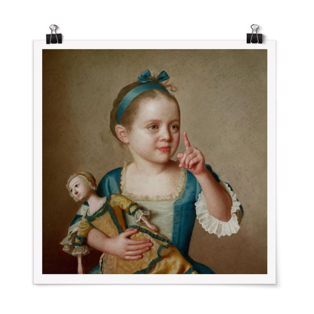 Obrazy nowoczesny Jean Etienne Liotard - Dziewczynka z lalką