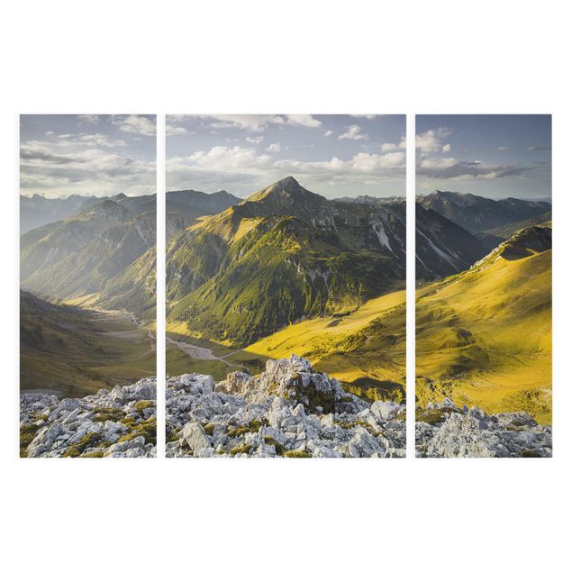 Obrazy z górami Góry i dolina w Alpach Lechtalskich w Tyrolu