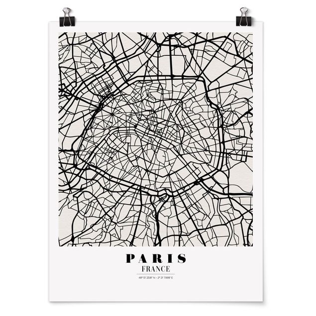 Obrazy powiedzenia City Map Paris - Klasyczna