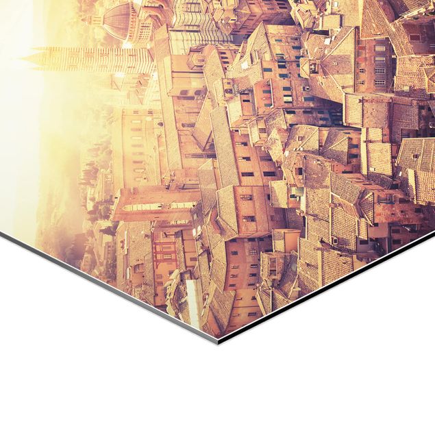 Obraz heksagonalny Ognista Siena