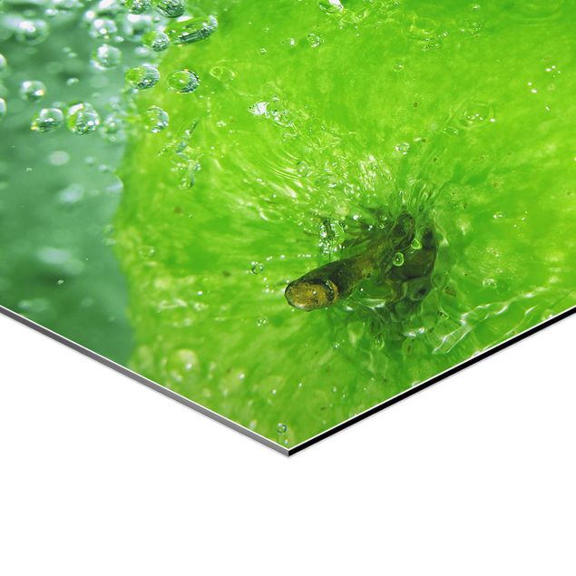 Obraz heksagonalny z Alu-Dibond - Zielone jabłko