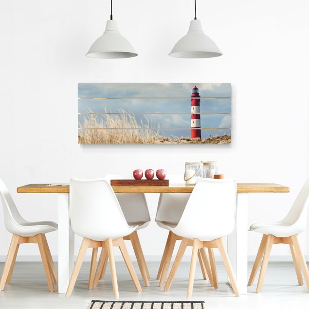 Obrazy z drewna Latarnia morska na wydmach
