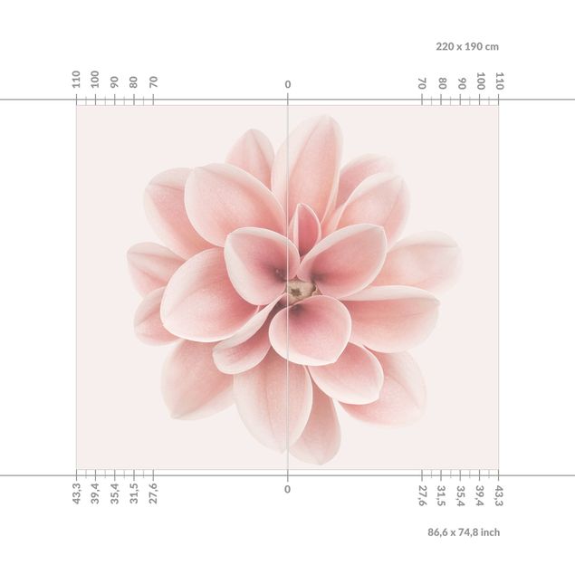 Tylna ścianka prysznicowa - Dahlia Pink Pastel Flower Centered