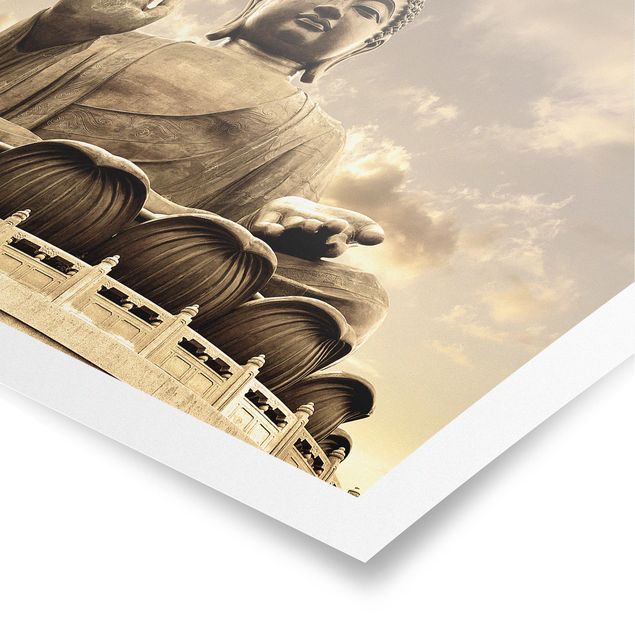 Vintage obrazy Wielki Budda Sepia