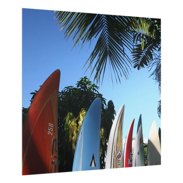 Panel szklany do kuchni - Raj dla surferów