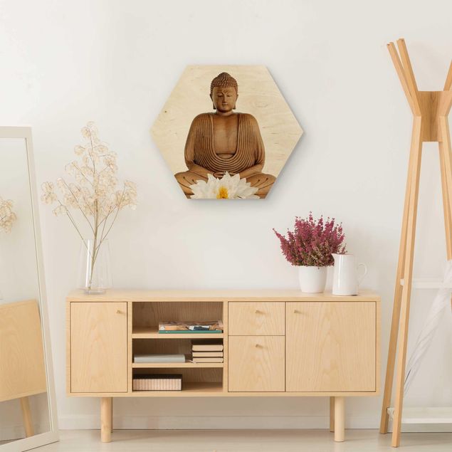 Obrazy na ścianę Budda z drewna lotosu