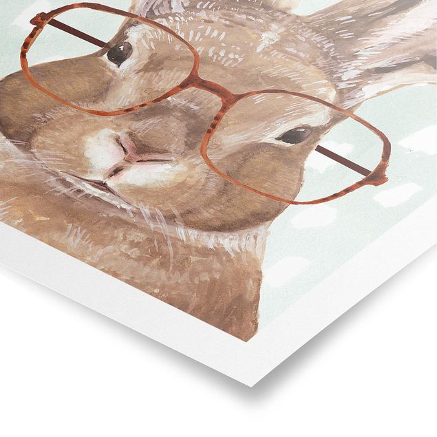 Plakat o zwierzętach Brillowane zwierzęta - królik
