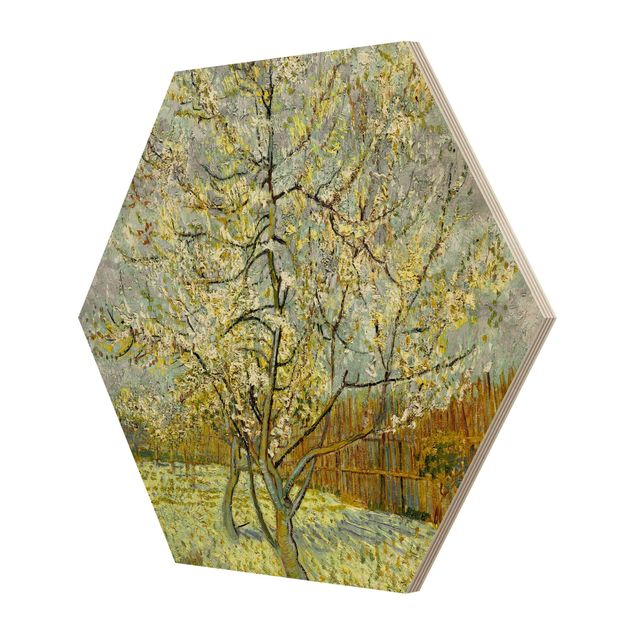 Obrazy na drewnie Vincent van Gogh - Różowe drzewo brzoskwiniowe