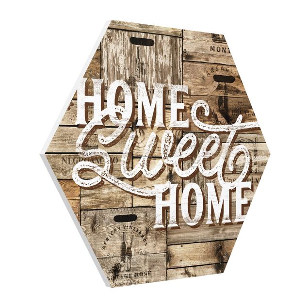 Obrazy rodzina Ściana drewniana w stylu "Home sweet home".