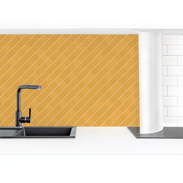 Panel ścienny do kuchni - Płytki mozaikowe - pomarańczowe