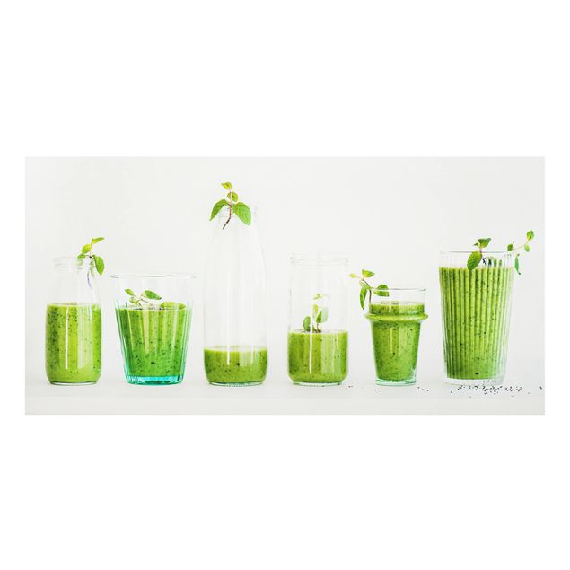 Panel szklany do kuchni - Kolekcja zielonych smoothie