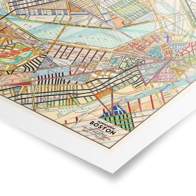 Obrazy mapy Nowoczesna mapa Bostonu