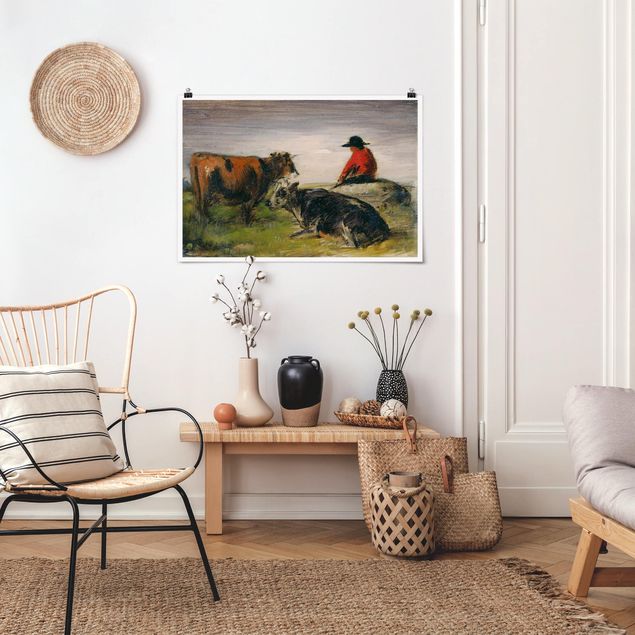Obrazy nowoczesne Wilhelm Busch - Pasterz z krowami