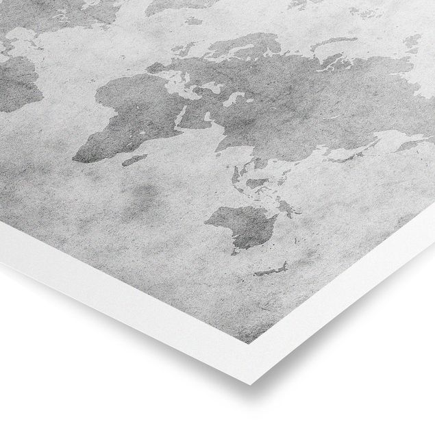Obrazki czarno białe Vintage World Map II
