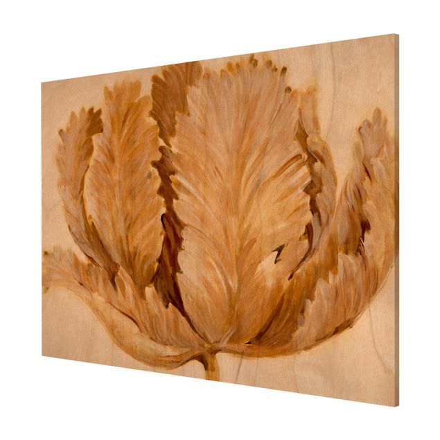 Obrazy nowoczesny Sepia Tulipan na drewnie II