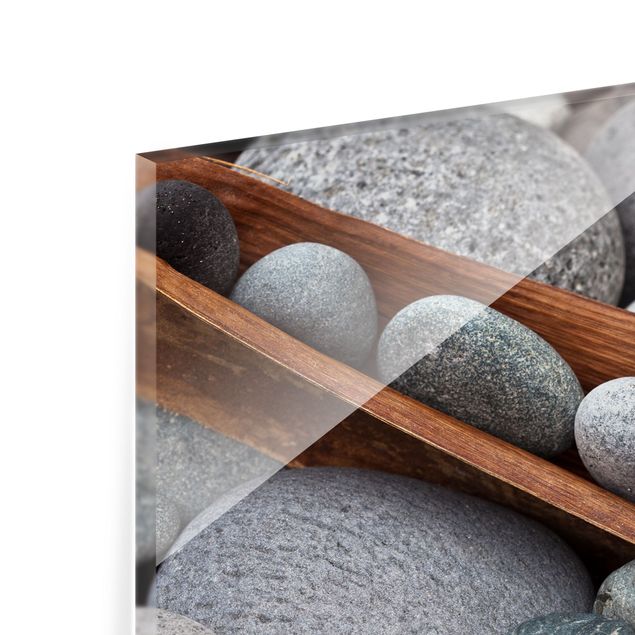 Panel szklany do kuchni - Nieruchome życie z szarymi kamieniami