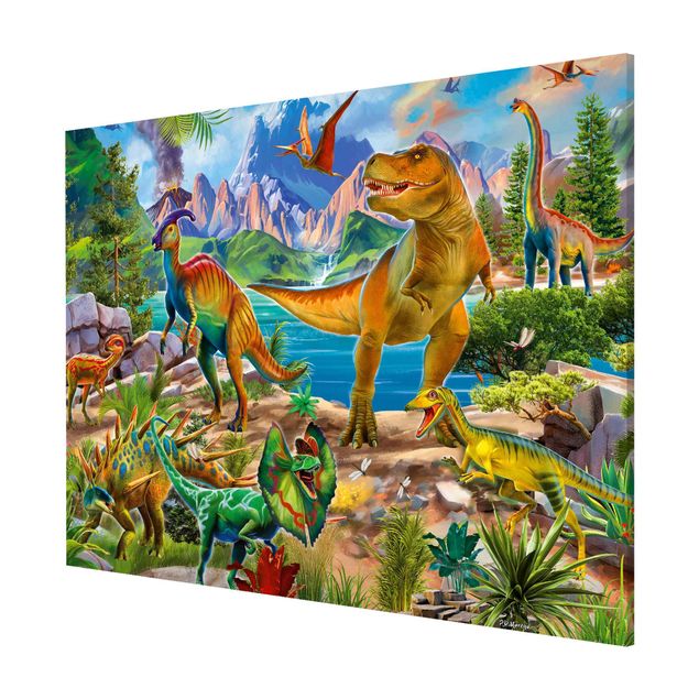 Obrazy zwierzęta T-Rex i Parasaurolophus