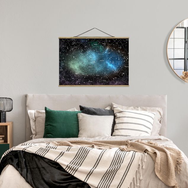 Obrazy do salonu Obrazy gwiazd Mapa mgławic galaktyk