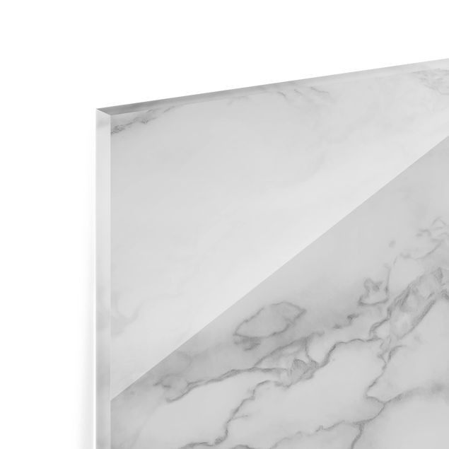 Panel szklany do kuchni - Marmurowy wygląd czerni i bieli