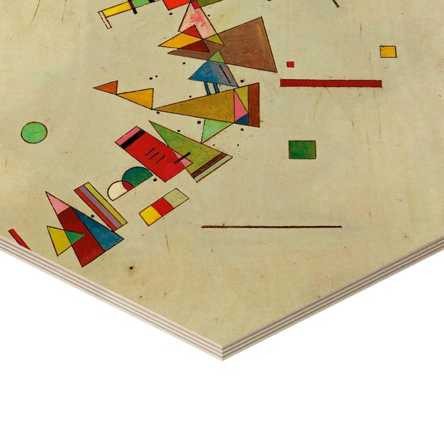 Obraz heksagonalny z drewna - Wassily Kandinsky - Angular Swing