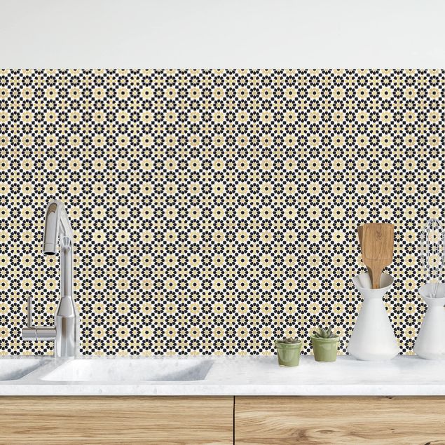Dekoracja do kuchni Orientalny wzór w złote kwiaty