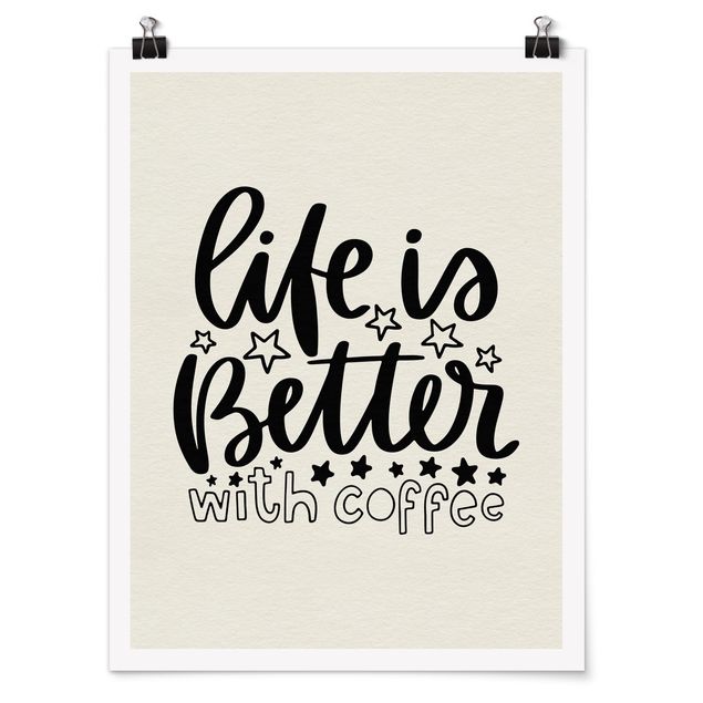 Obrazy z kawą życie jest lepsze z kawą