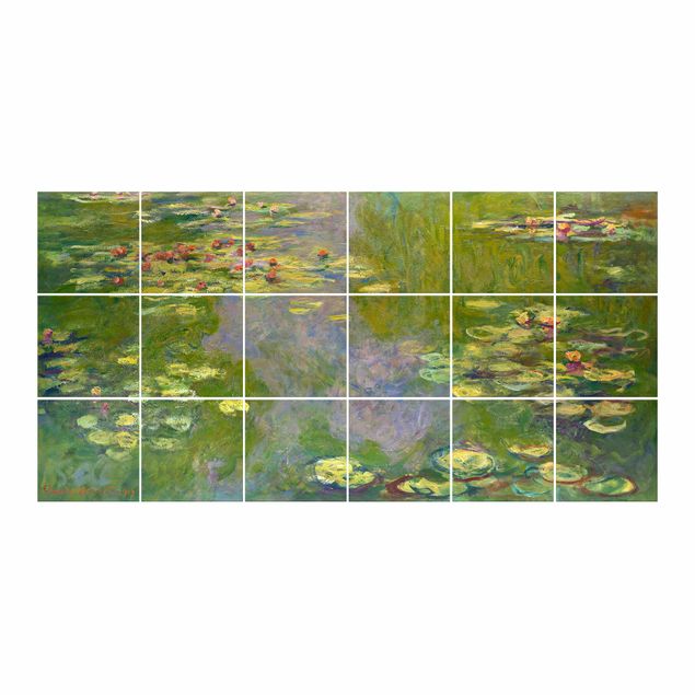 Naklejki na kafelki Claude Monet - Zielone lilie wodne