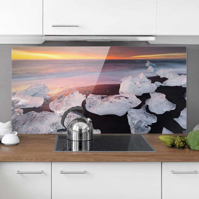 Dekoracja do kuchni Kawałki lodu na lagunie lodowcowej Jökulsárlon Islandia