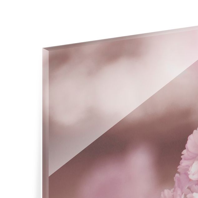 Panel szklany do kuchni - Kwiat wiśni w fioletowym świetle