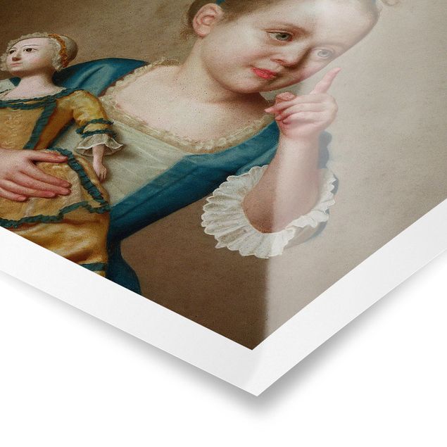 Artystyczne obrazy Jean Etienne Liotard - Dziewczynka z lalką