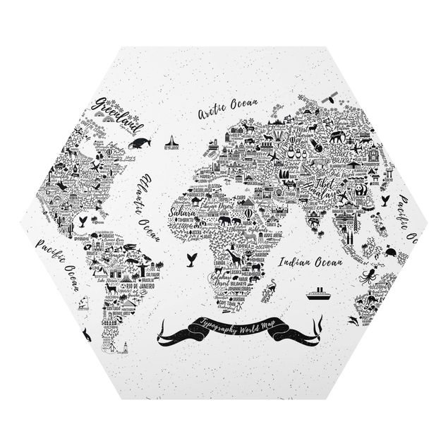 Obrazy powiedzenia Typografia Mapa świata biała