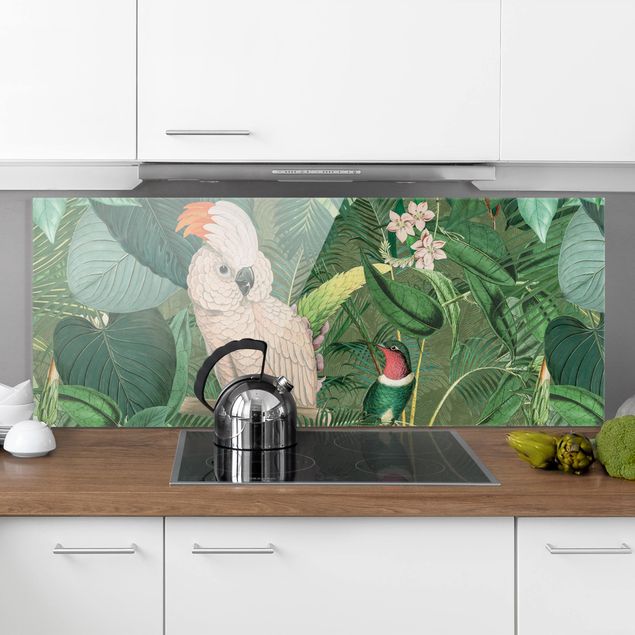 Dekoracja do kuchni Kolaż w stylu vintage - kakadu i koliber