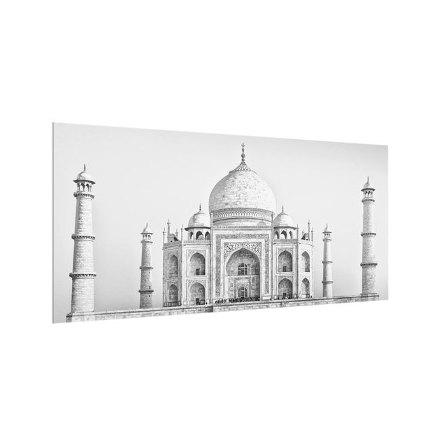 Panel szklany do kuchni - Taj Mahal w kolorze szarym