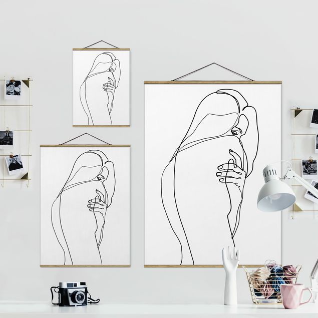 Czarno białe obrazy Line Art Woman Nude Shoulder czarno-biały
