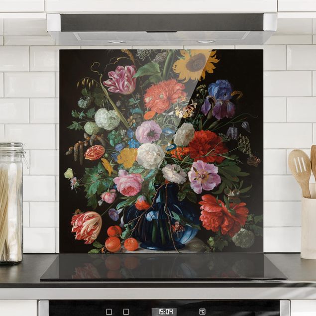 Dekoracja do kuchni Jan Davidsz de Heem - Szklany wazon z kwiatami