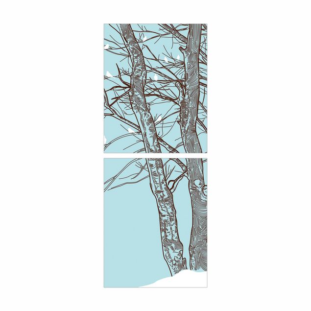 Okleina meblowa IKEA - Billy regał - Drzewa zimowe
