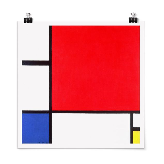 Obrazy abstrakcja Piet Mondrian - Kompozycja Czerwony Niebieski Żółty