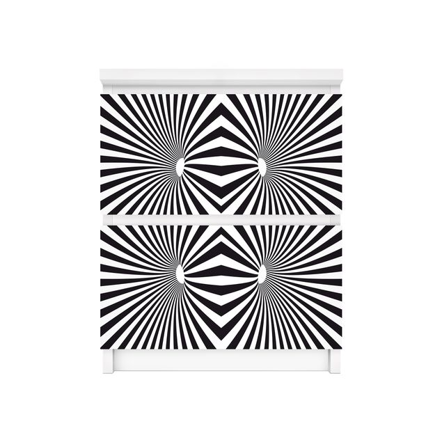 Folia samoprzylepna wzory Psychedeliczny czarno-biały wzór