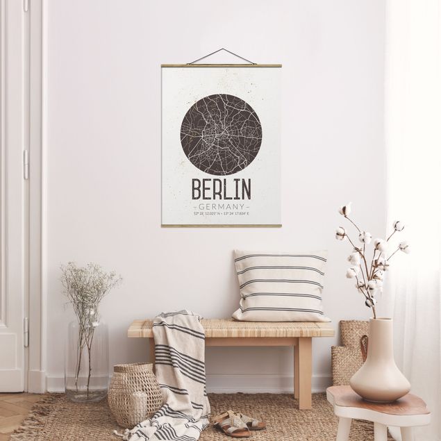 Obrazy do salonu nowoczesne Mapa miasta Berlin - Retro