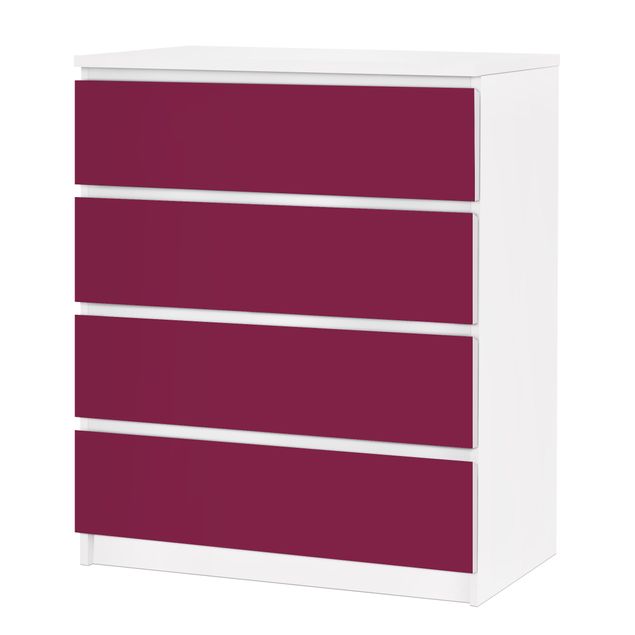 Okleina meblowa IKEA - Malm komoda, 4 szuflady - Kolor Wino Czerwony