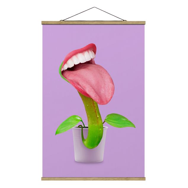 Obrazy z motywem kwiatowym Roślina mięsożerna z ustami