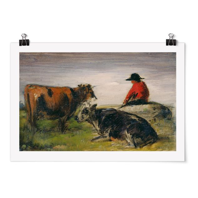 Obrazy portret Wilhelm Busch - Pasterz z krowami